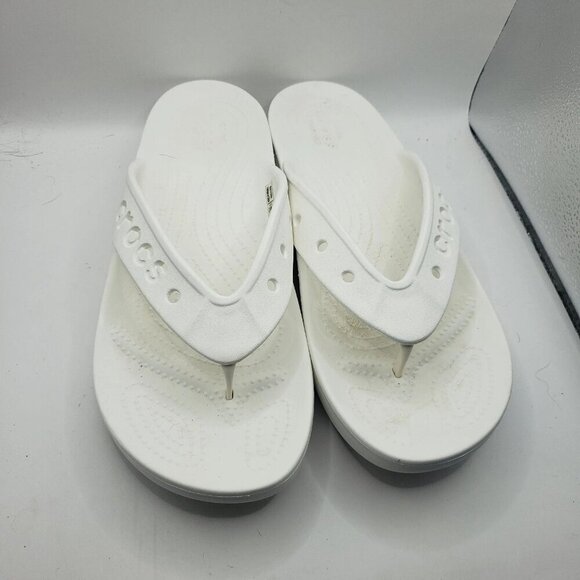 Crocs Men's Sandals Baya II Flip Flop Size 11 All White 208192 100 - Picture 4 of 7